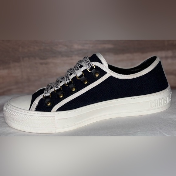 Christian Dior WalkN Dior Black Canvas Monochrome Women's Sneakers SZ 9 - Picture 4 of 13